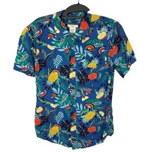 Caribbean Joe Kids XL 14, Tropical Hawaiian Print Button-Up Shirt Lightweight